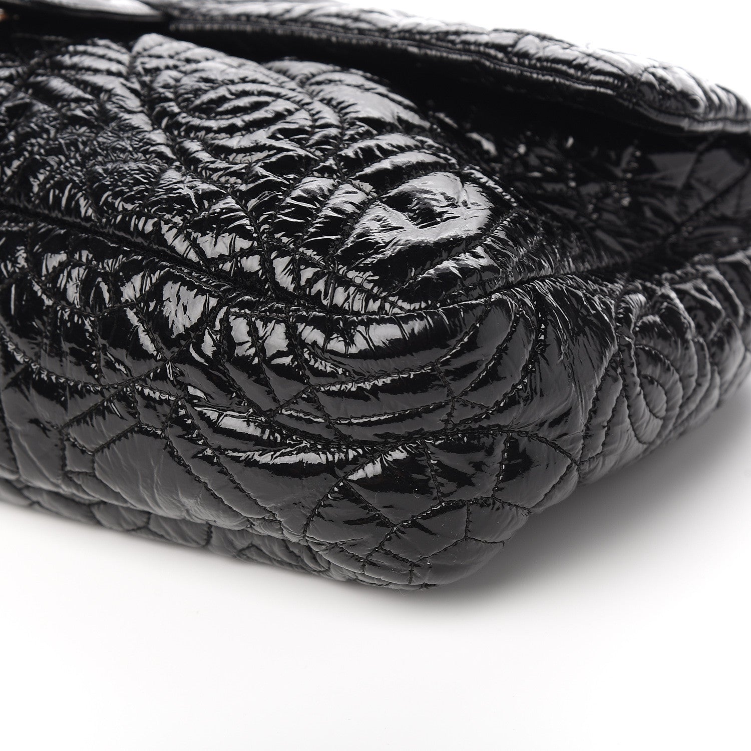 Chanel Vinyl Graphic Edge Flap Black 8 of 9