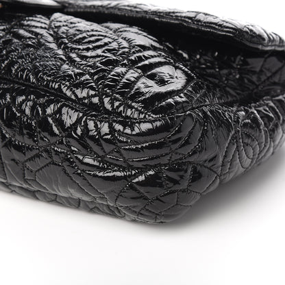 Chanel Vinyl Graphic Edge Flap Black 8 of 9