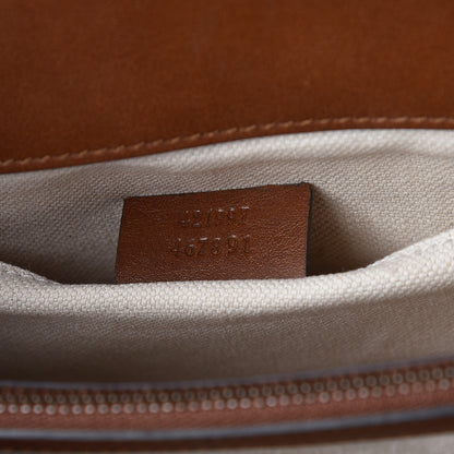 Gucci Calfskin Medium Cat Lock Top Handle Bag Brown 7 of 10