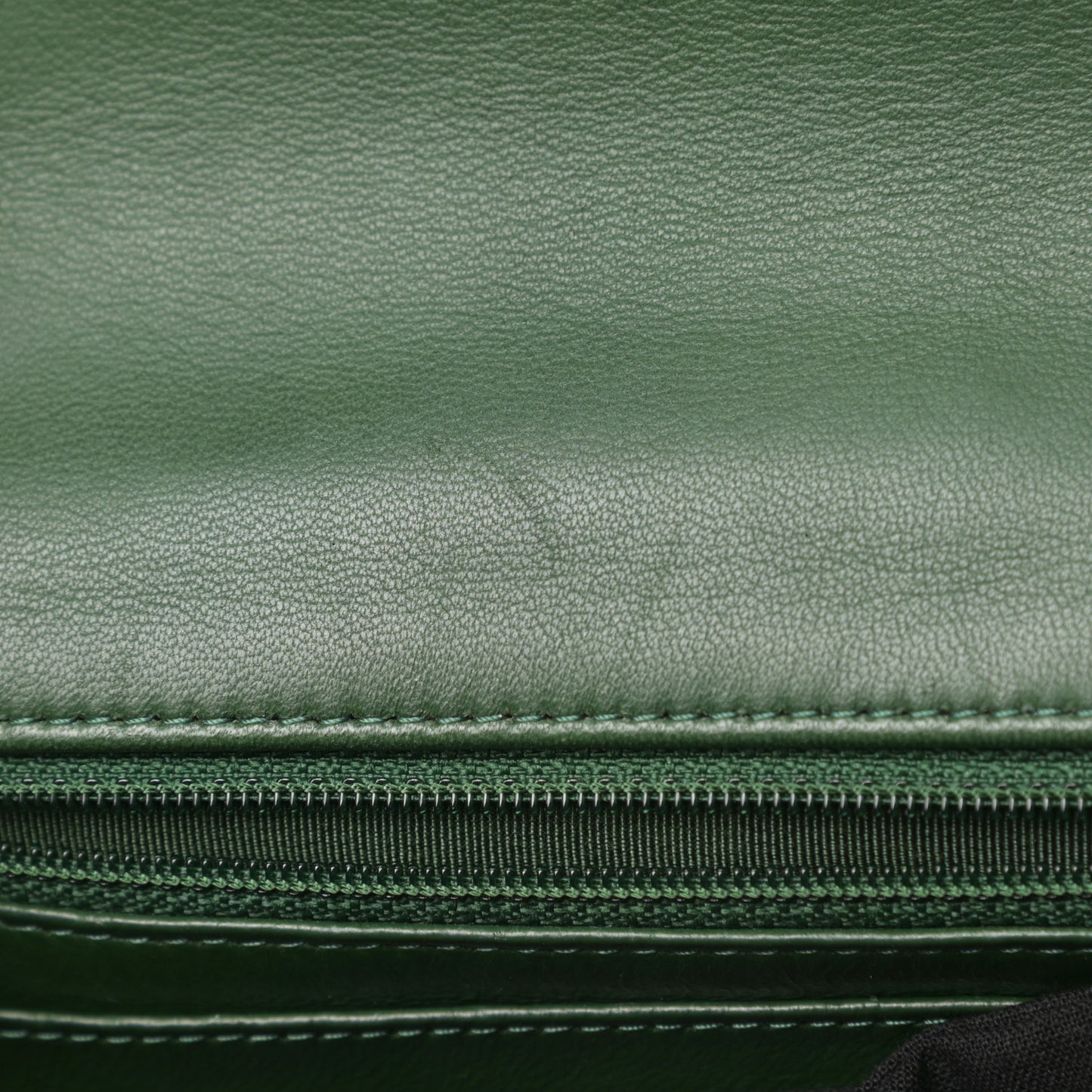 Lambskin Quilted Mini Rectangular Flap Green