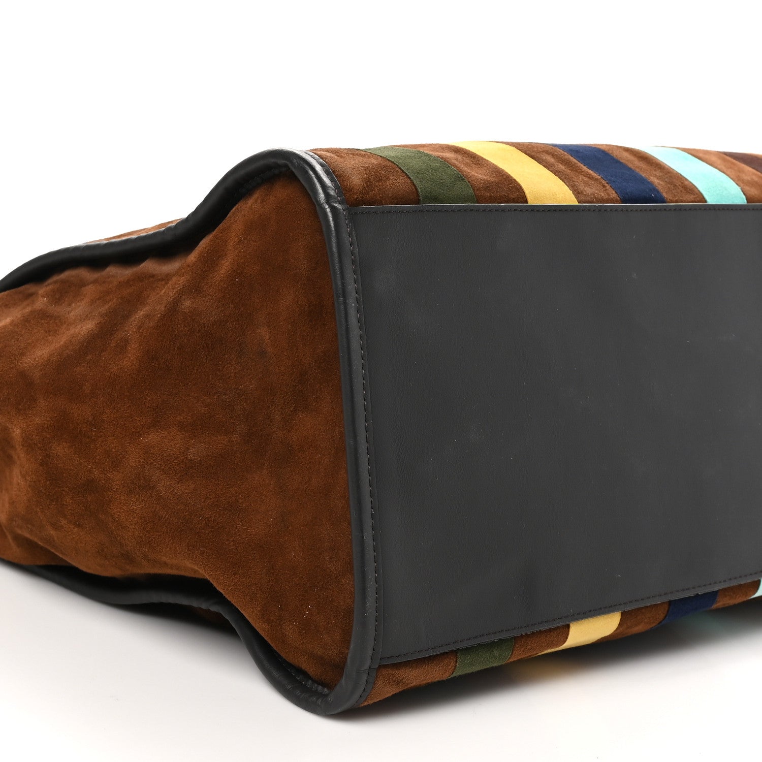 Fendi Suede Striped Fendi Sunshine Shopper Tote Brown Multicolor 8 of 9