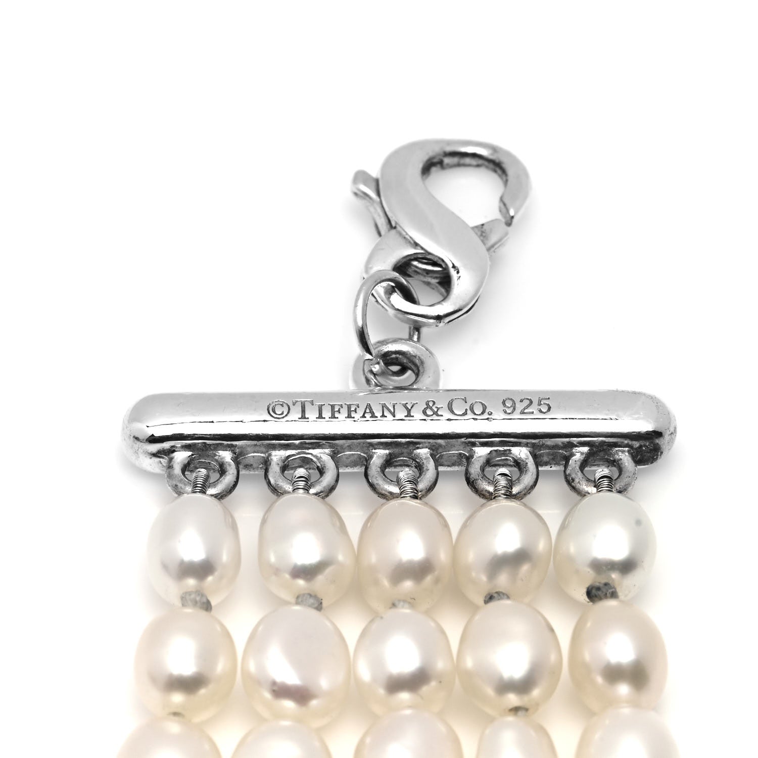 Tiffany Sterling Silver Pearl 5 Strand Bracelet 3 of 3