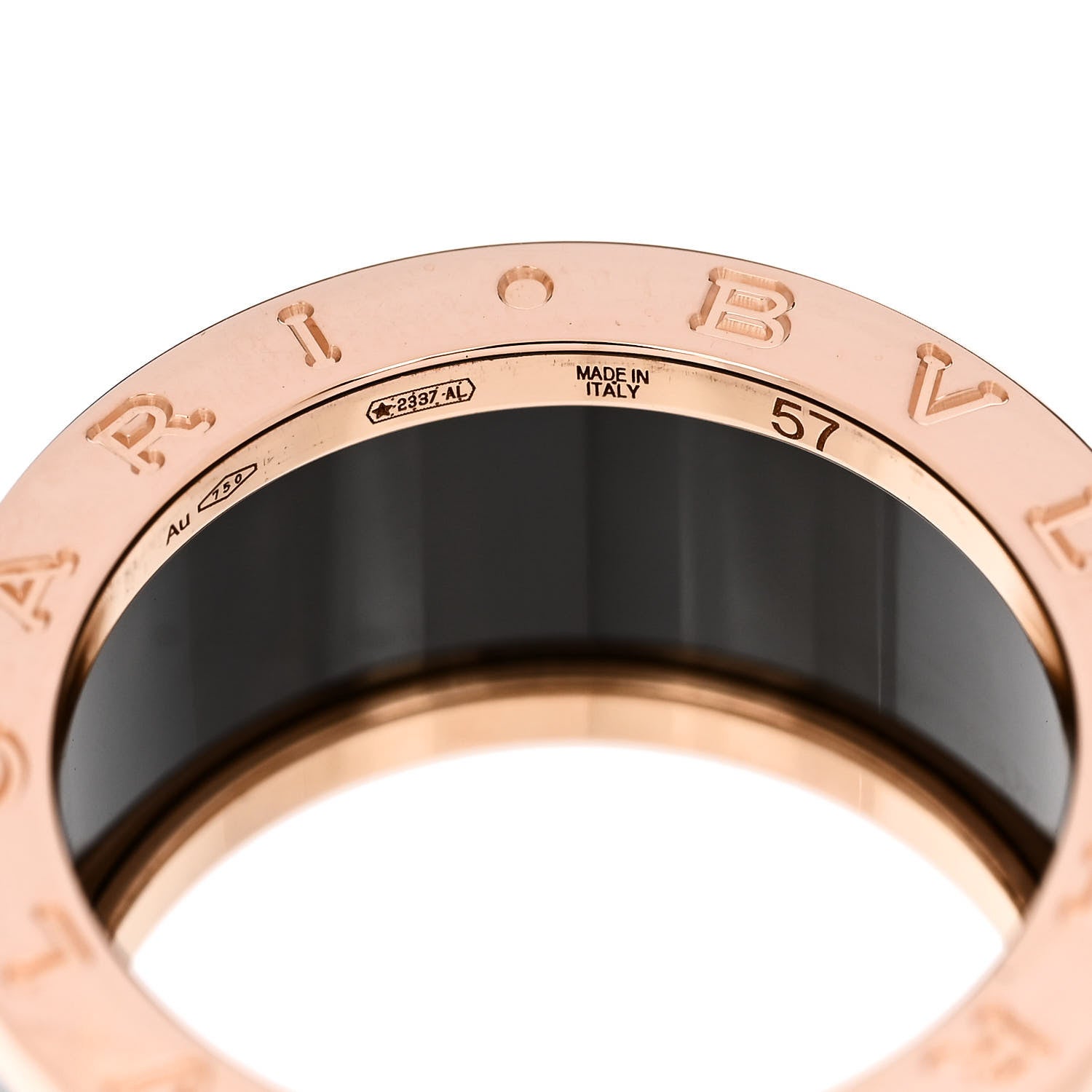 Bulgari 18K Rose Gold Black Ceramic B.Zero1 Four-Band Ring 55 7.25 4 of 6