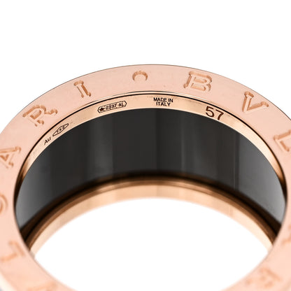 Bulgari 18K Rose Gold Black Ceramic B.Zero1 Four-Band Ring 55 7.25 4 of 6