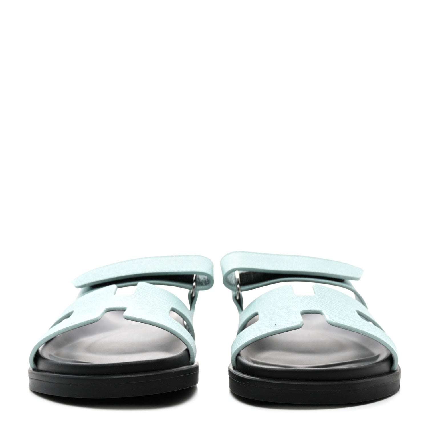 Hermes Epsom Womens Chypre Sandals 37 Bleu Cristaux 2 of 9