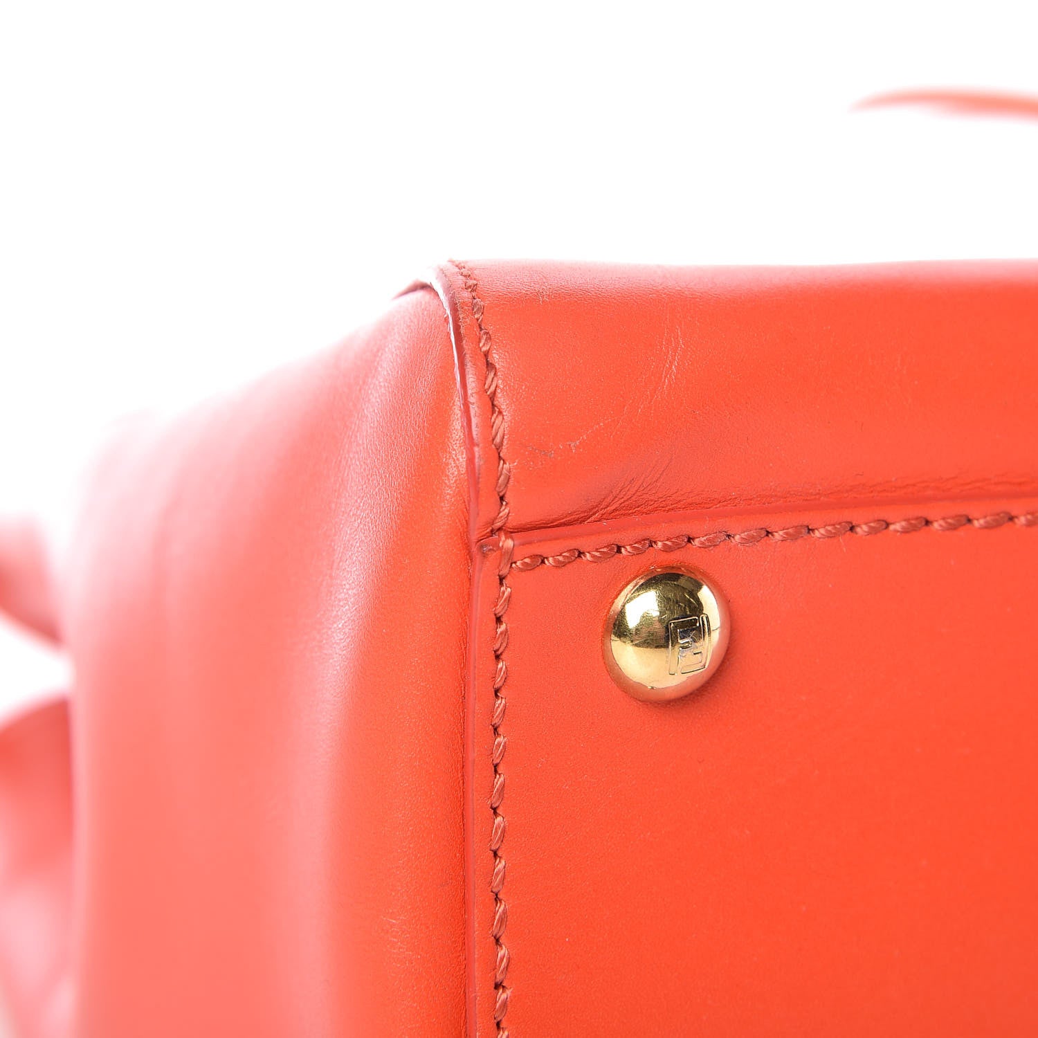 Fendi Vitello Morgan Shiny Nappa Medium Peekaboo Iconic Satchel Papavero 11 of 16