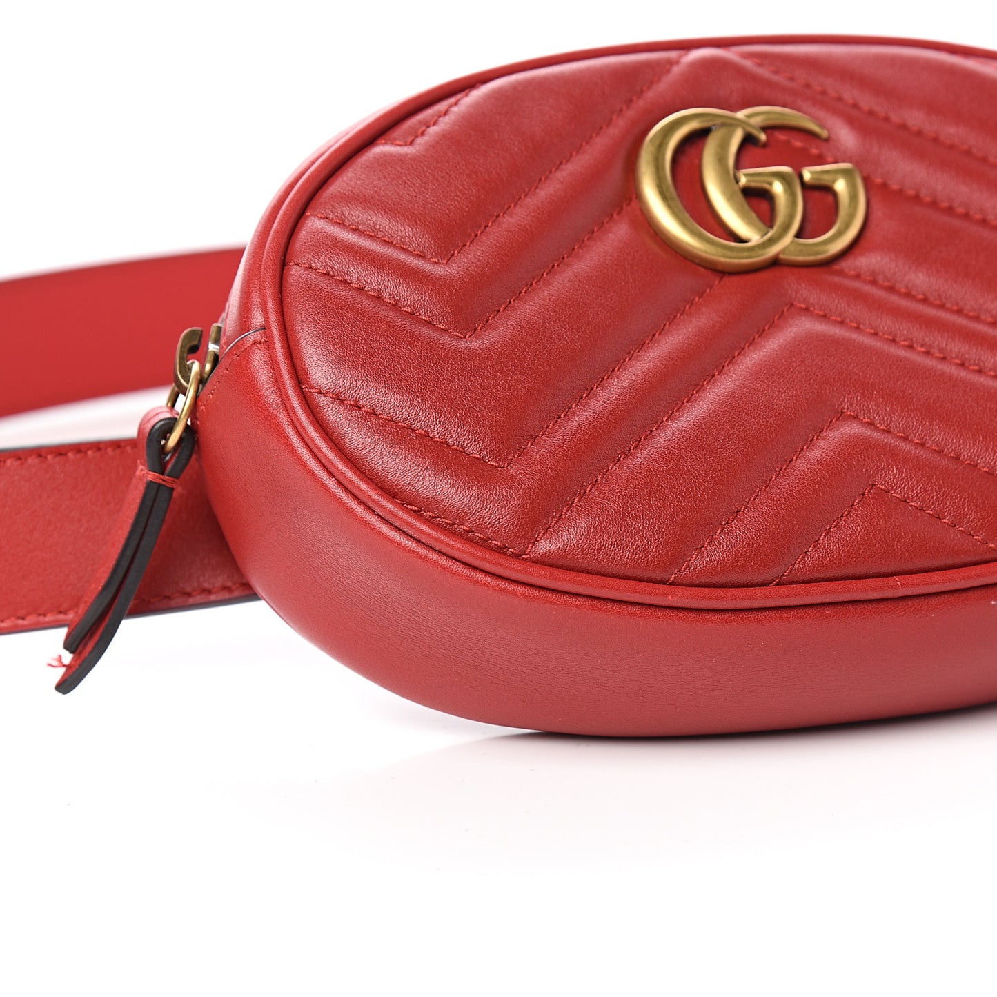 Calfskin Matelasse GG Marmont Belt Bag 95 38 Hibiscus Red