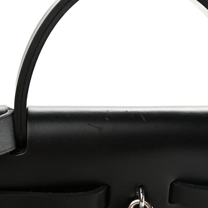 Hermes Vache Hunter Toile H Pegase Pop Herbag Zip Retourne 31 PM Bleu Indigo Ecru Black 13 of 16