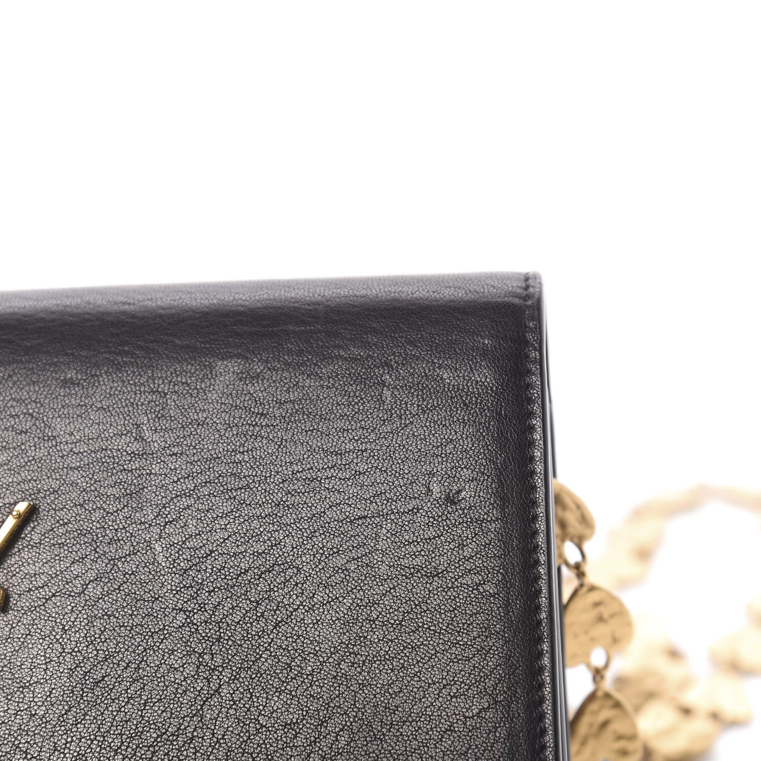Saint Laurent Smooth Calfskin Classic Monogram Kate Heart Tassel Heart Chain Wallet Black 14 of 20