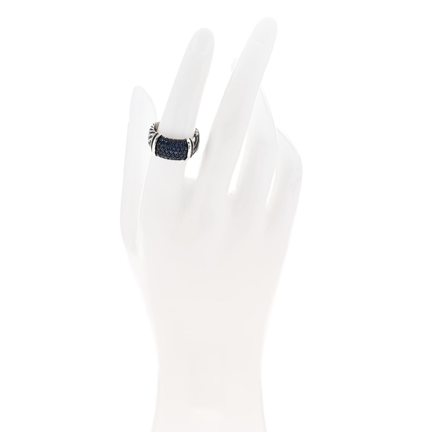 Sterling Silver Blue Sapphire 10mm Wide Cable Candy Metro Ring 54 7