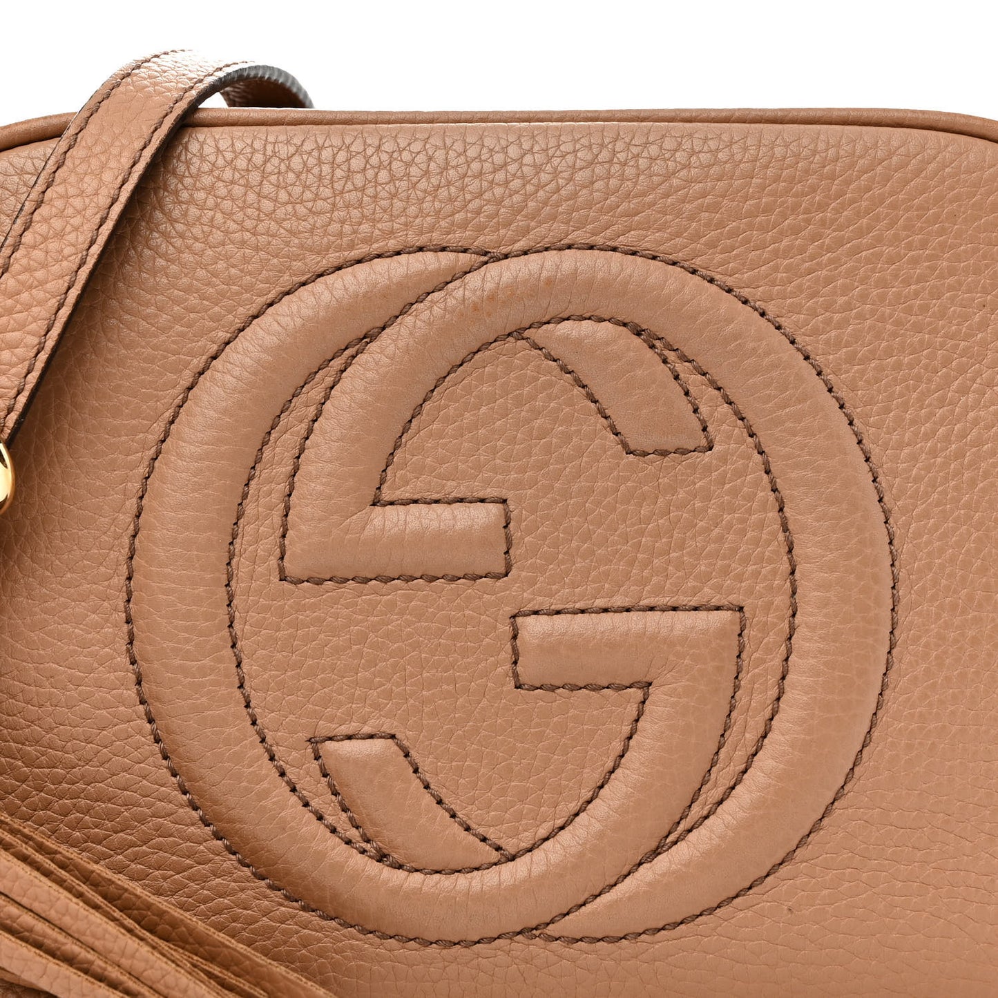 Pebbled Calfskin Small Soho Disco Bag Camelia