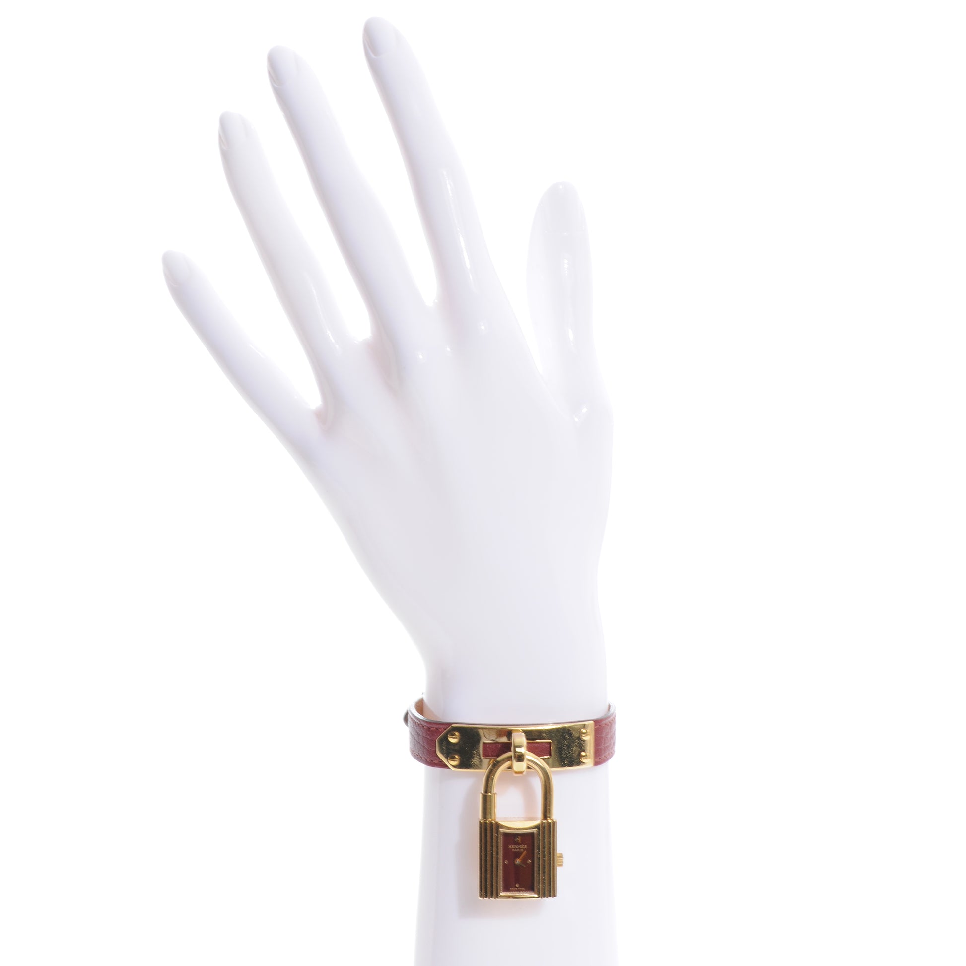 Hermes Stainless Steel Clemence 20mm Kelly Cadena Quartz Watch Rouge 2 of 10