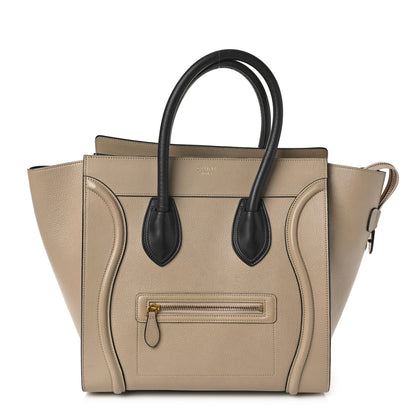 Celine Drummed Calfskin Mini Bi-Color Luggage Navy Dune 1 of 8