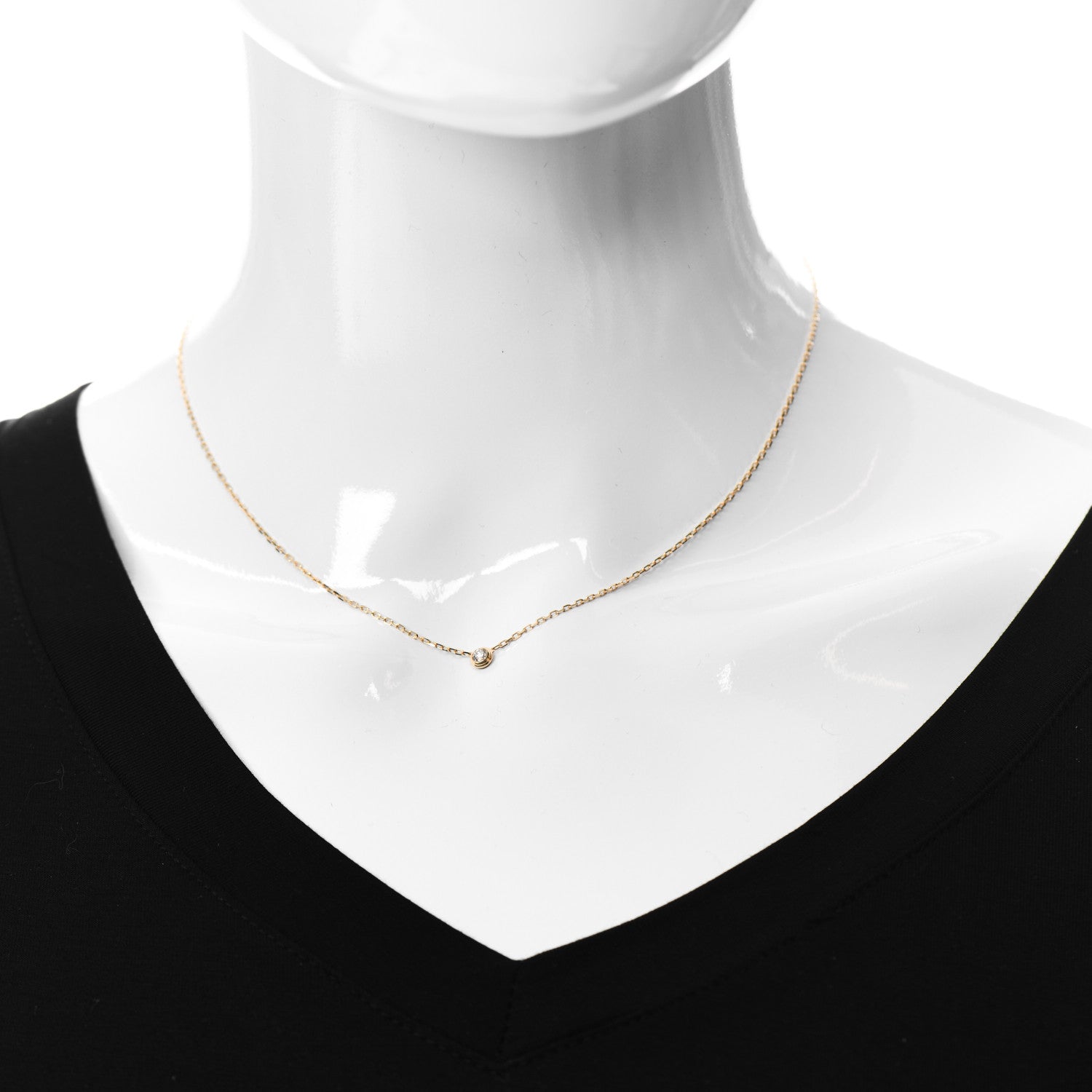 Cartier 18K Yellow Gold Diamond SM D'Amour Pendant Necklace 2 of 6