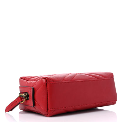 Gucci Calfskin Matelasse GG Marmont Cosmetic Case Hibiscus Red 4 of 10