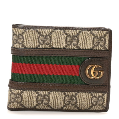 Gucci GG Supreme Monogram Web Mens Ophidia Bi-Fold Wallet Beige New Acero 1 of 8