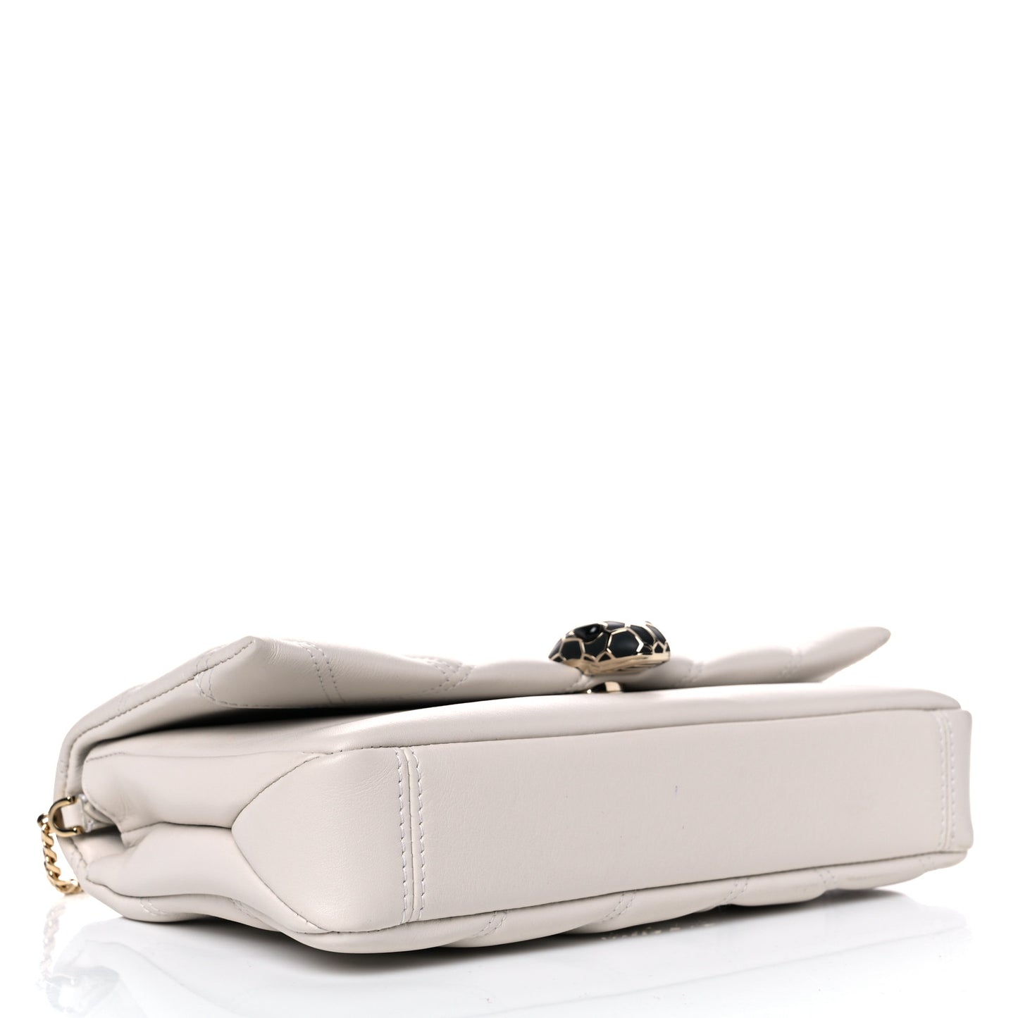 Calfskin Matelasse Small Serpenti Cabochon Shoulder Bag White