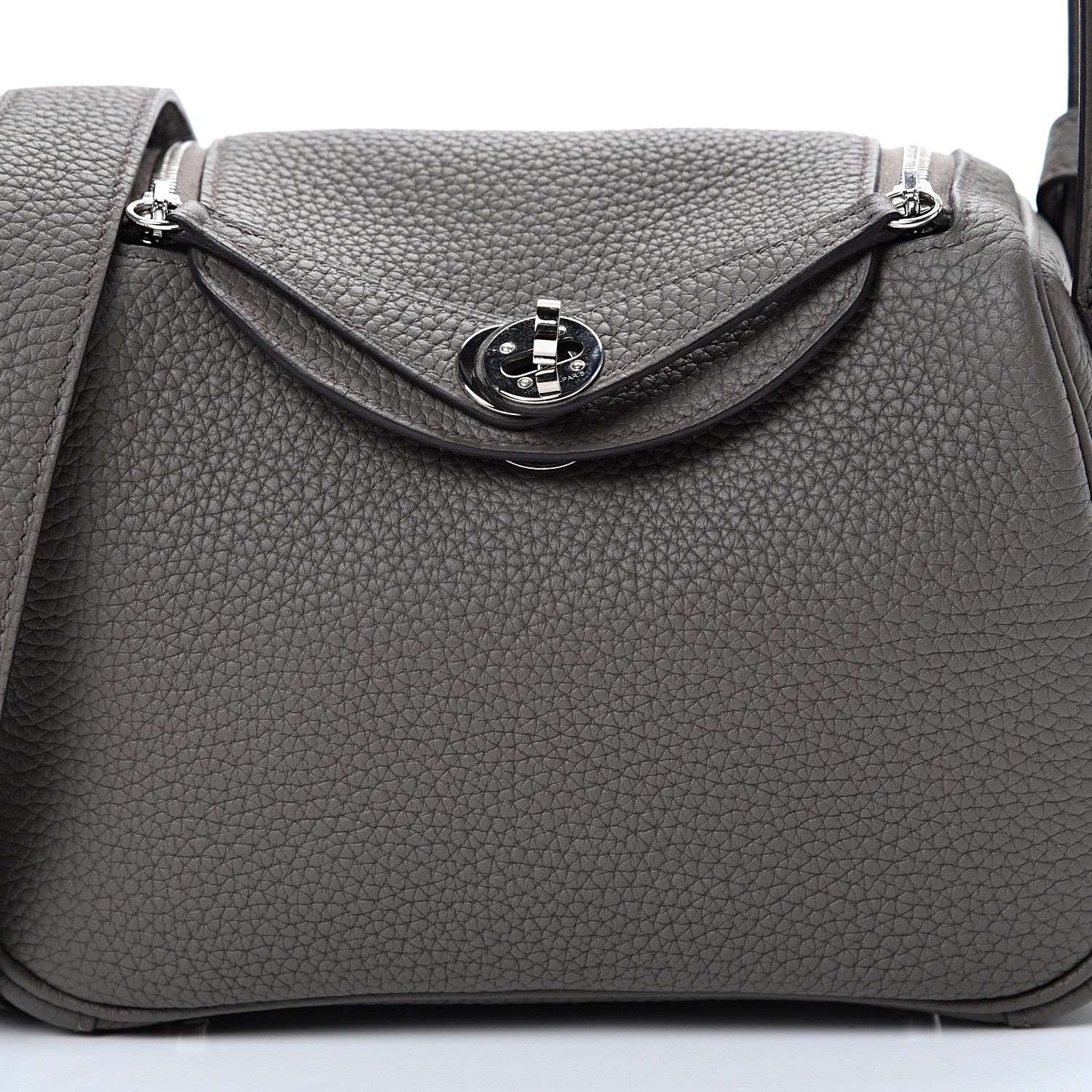 Hermes Taurillon Clemence Mini Lindy 20 Etain 7 of 9