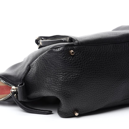 Burberry Grainy Calfskin House Check Tote Black 6 of 13