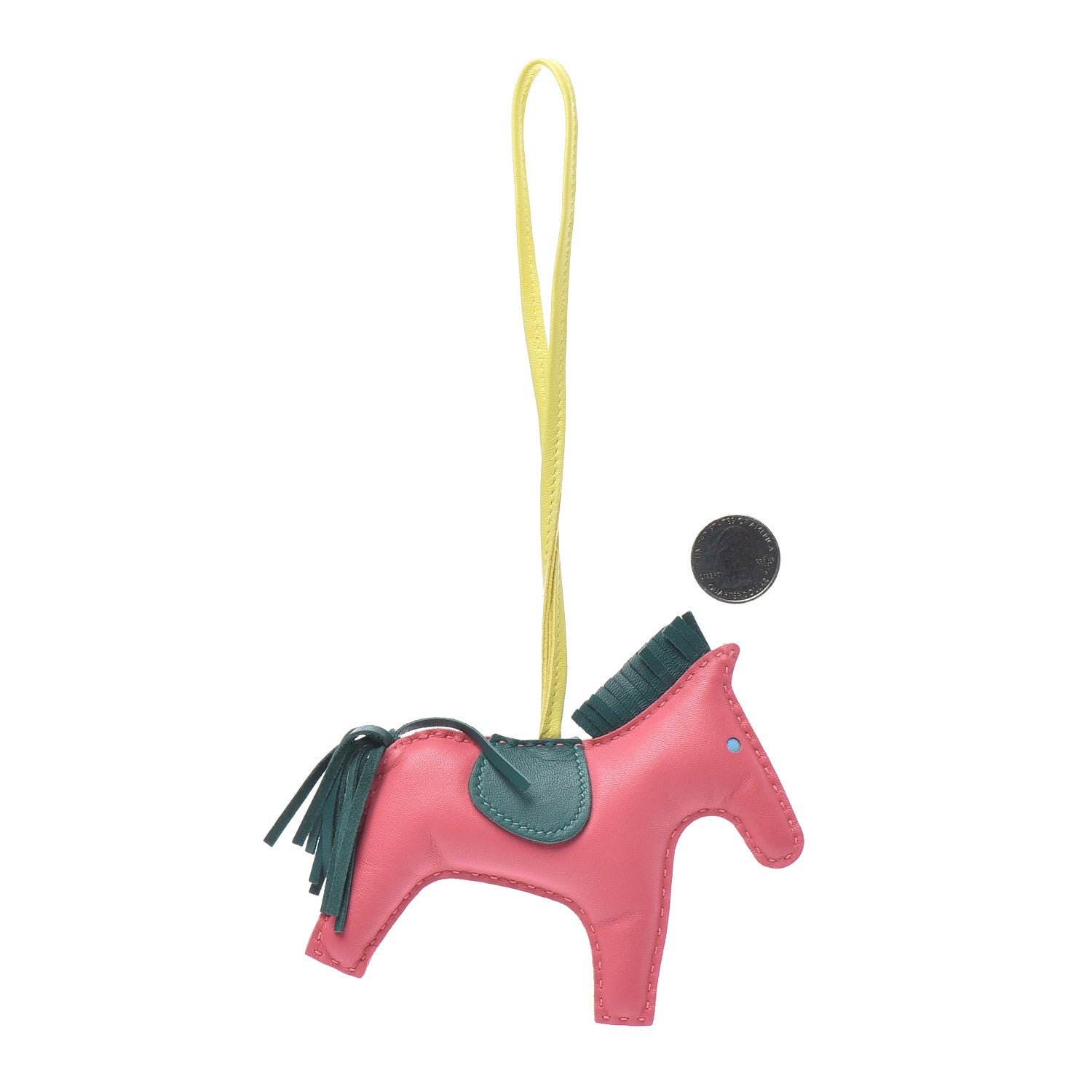 Hermes Milo Lambskin Grigri Rodeo Horse Bag Charm GM Rose Azalee Malachite Lime Celeste 2 of 3