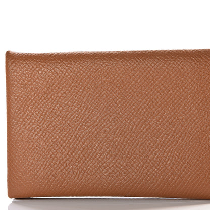 Hermes Epsom Calvi Card Case Gold 8 of 10