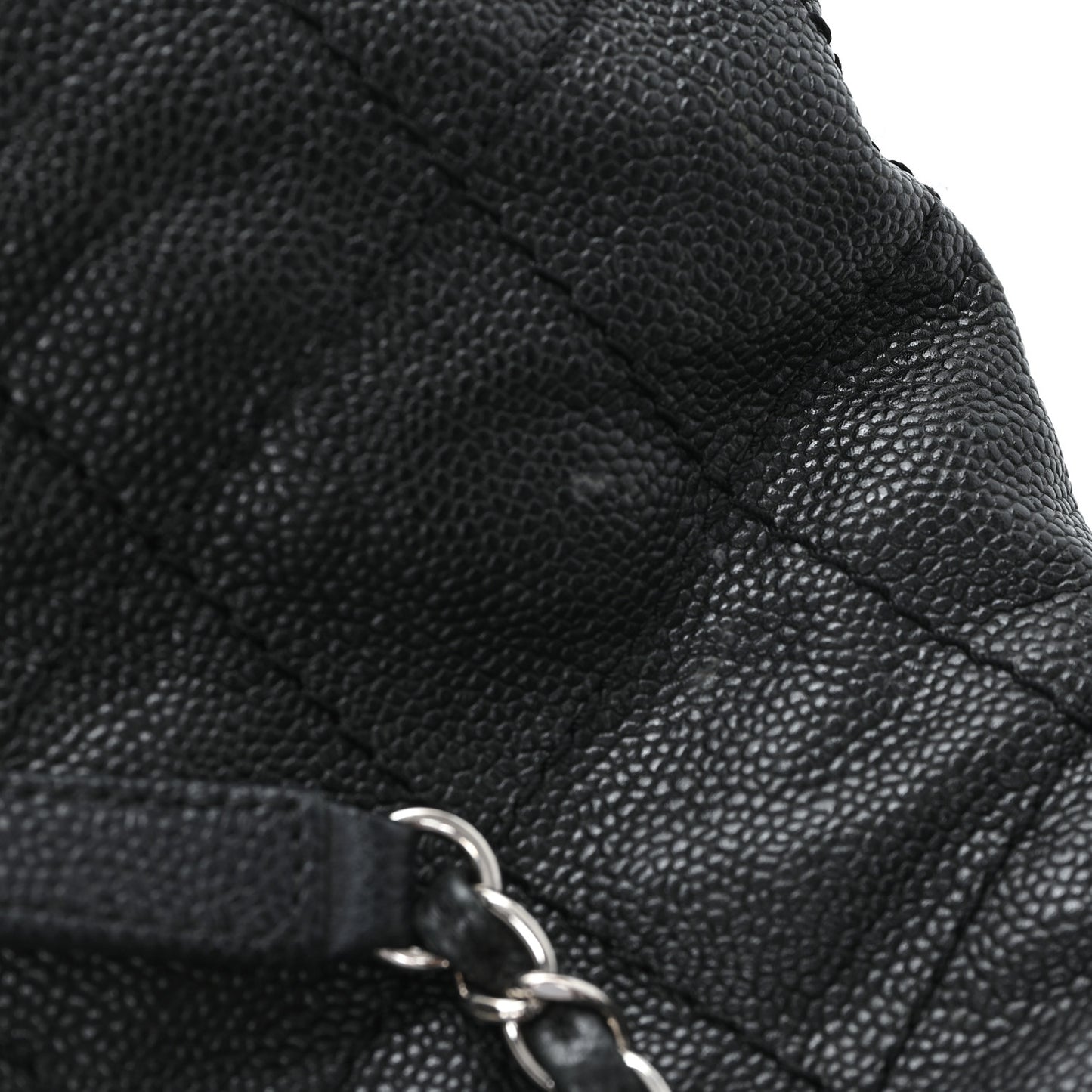 Grained Calfskin Quilted Small Daily Shopping Tote Black