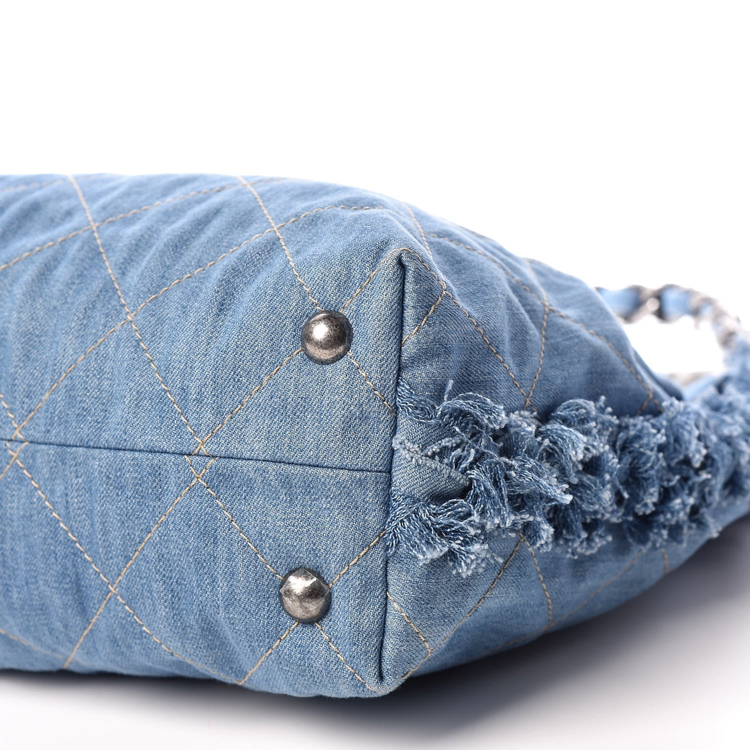 Chanel Denim Quilted Chain Hobo Light Blue 6 of 9