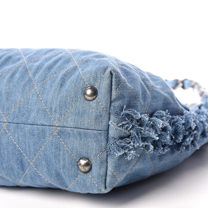 Chanel Denim Quilted Chain Hobo Light Blue 6 of 9