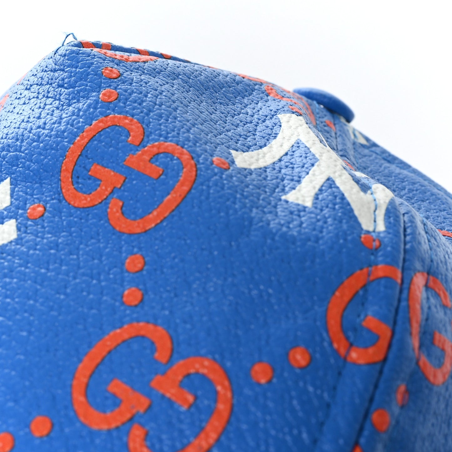X MLB Calfskin Stampato 3D GG Monogram NY Yankees Baseball Hat M Blue