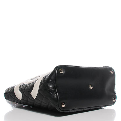 Chanel Calfskin Quilted Large Cambon Tote Black White 4 of 7