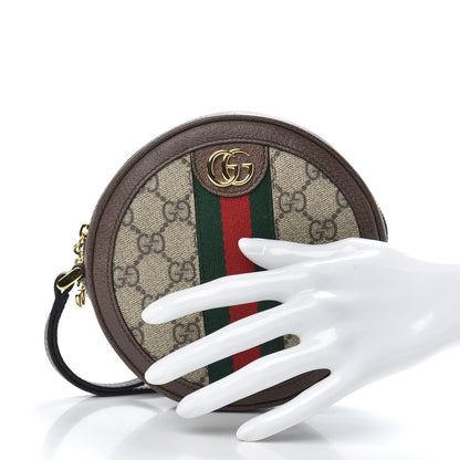 Gucci GG Supreme Monogram Web Ophidia Circle Wristlet Beige New Acero 2 of 8