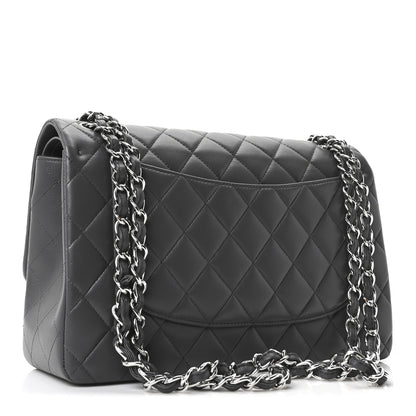 Chanel Lambskin Quilted Jumbo Double Flap Dark Grey 3 of 11
