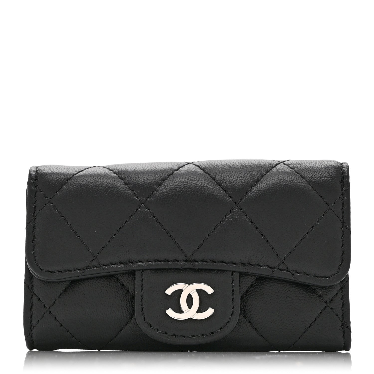 Chanel Lambskin Quilted 6 Key Holder Black 1 of 10