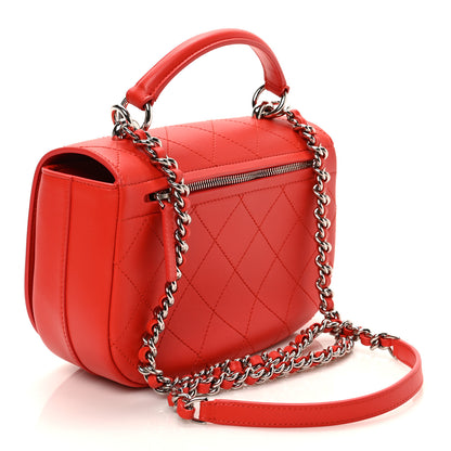 Chanel Calfskin Stitched Ring My Bag Flap Crossbody Red 3 of 9