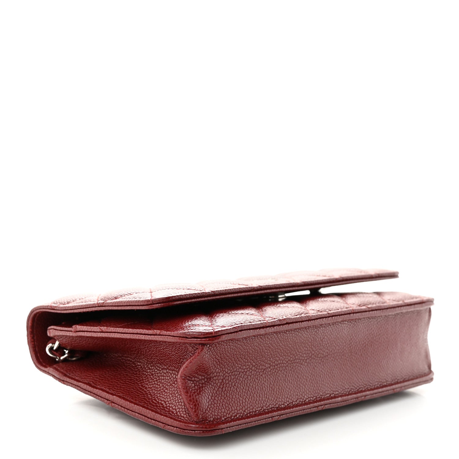 Chanel Caviar Quilted Wallet on Chain WOC Burgundy 4 of 12