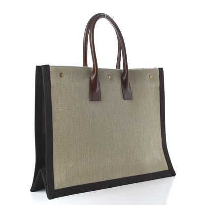 Saint Laurent Linen Calfskin Rive Gauche Tote Natural 3 of 9