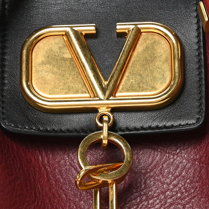 Valentino Garavani Grainy Calfskin Medium VLogo Escape Shopper Rubin 7 of 10