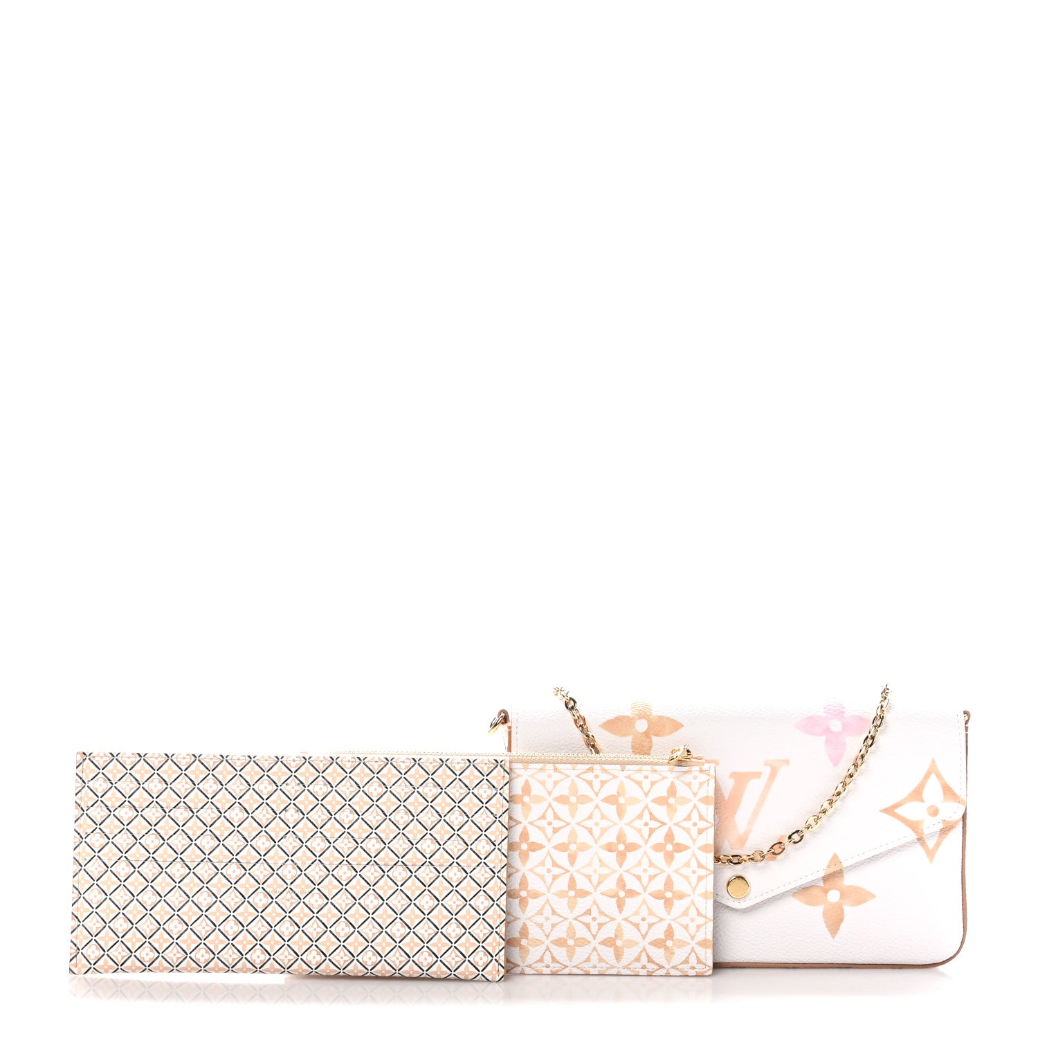 Louis Vuitton Monogram Giant By The Pool 2.0 Felicie Pochette Chain Wallet Beige 3 of 11