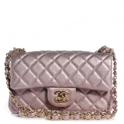 Chanel Metallic Goatskin Quilted Mini Flap Pink 1 of 8
