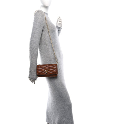 Louis Vuitton Lambskin Malletage Wallet On Chain GO-14 Tan 2 of 9