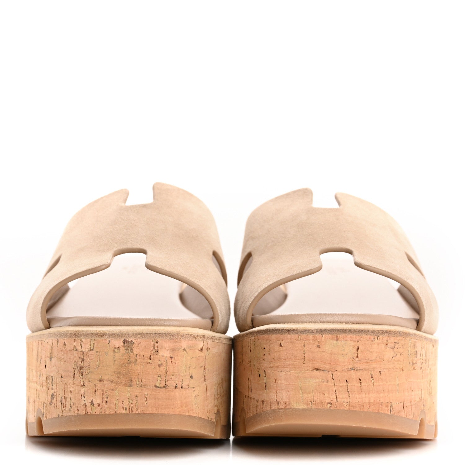 Hermes Suede Goatskin Cork Eze 30 Sandals 38 Beige Argile 3 of 10