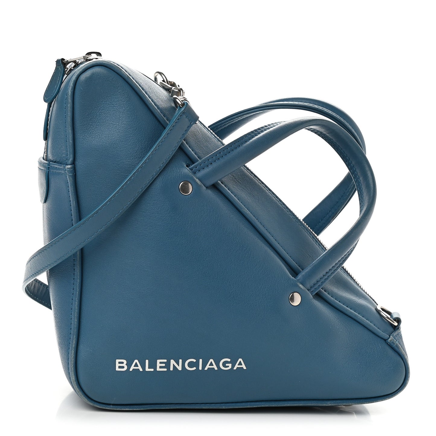 Calfskin S Triangle Duffle Bleu Persan