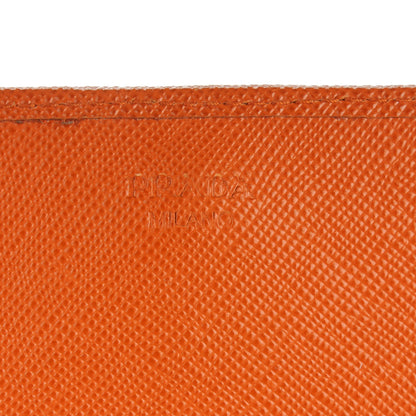 Prada Saffiano Metal Oro Chain Wallet Papaya 6 of 7