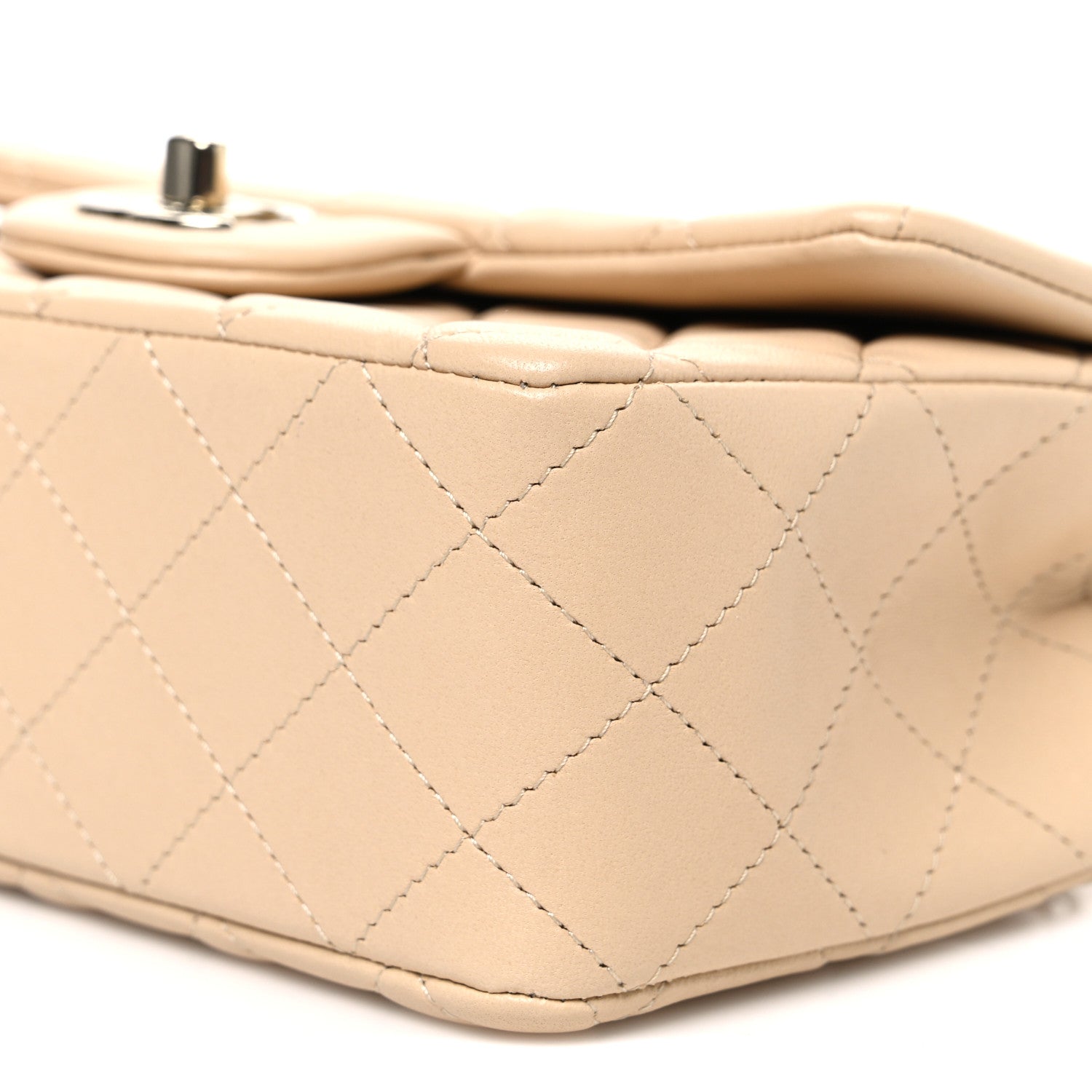 Chanel Lambskin Quilted Mini Rectangular Flap Beige 10 of 10