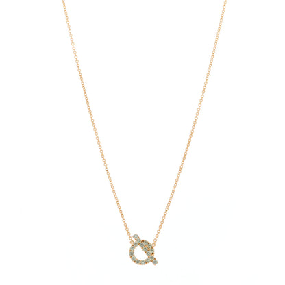 Hermes 18K Rose Gold Green Sapphire Finesse Pendant Necklace 1 of 6