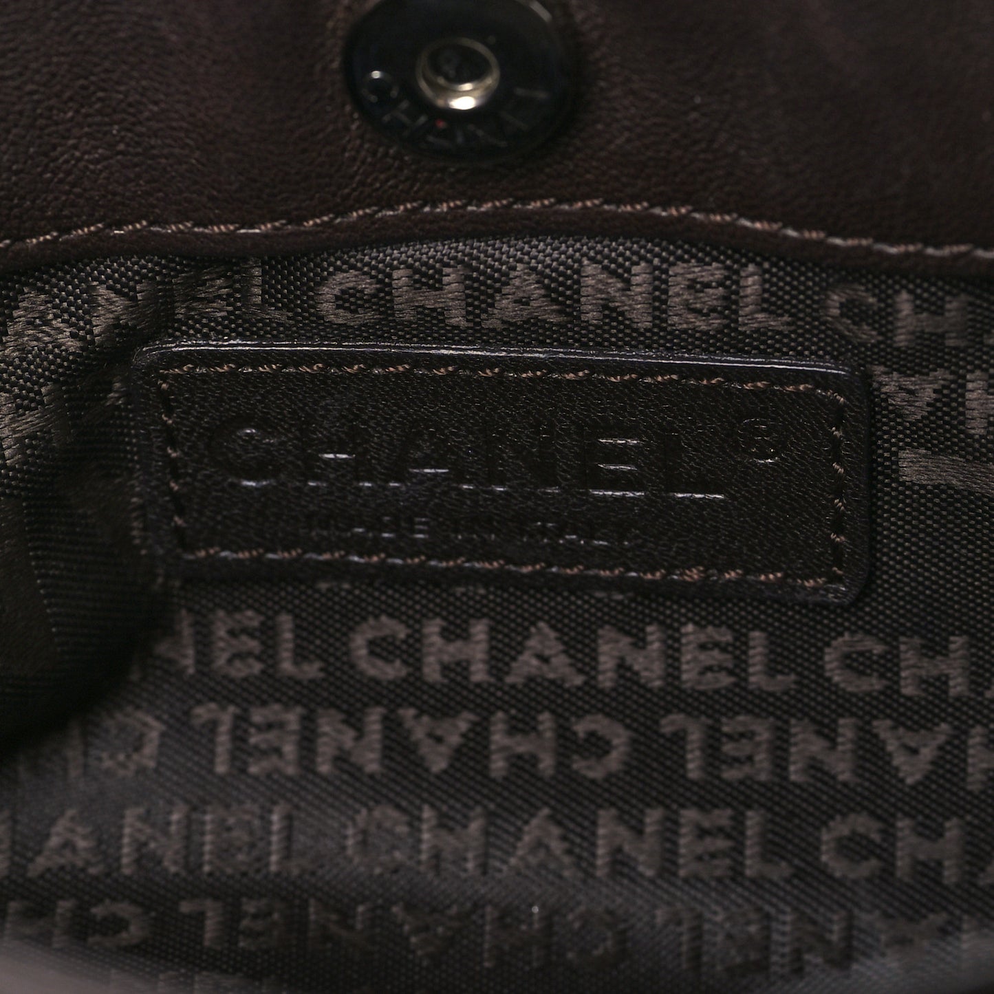 Calfskin Logo Pochette Brown