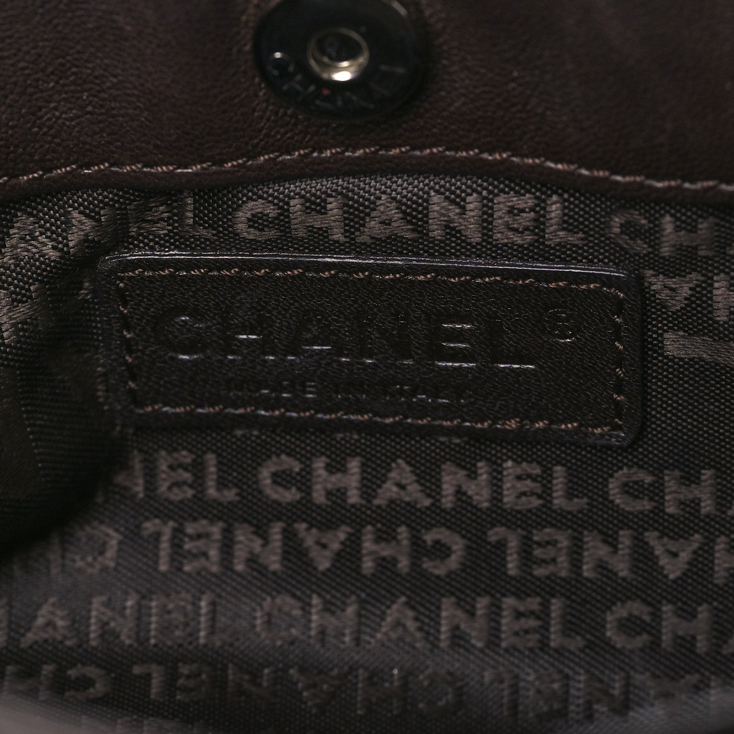 Chanel Calfskin Logo Pochette Brown 5 of 9