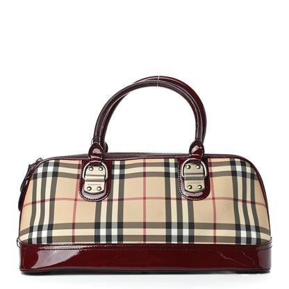 Burberry Patent House Check Shoulder Bag Red 1 of 7