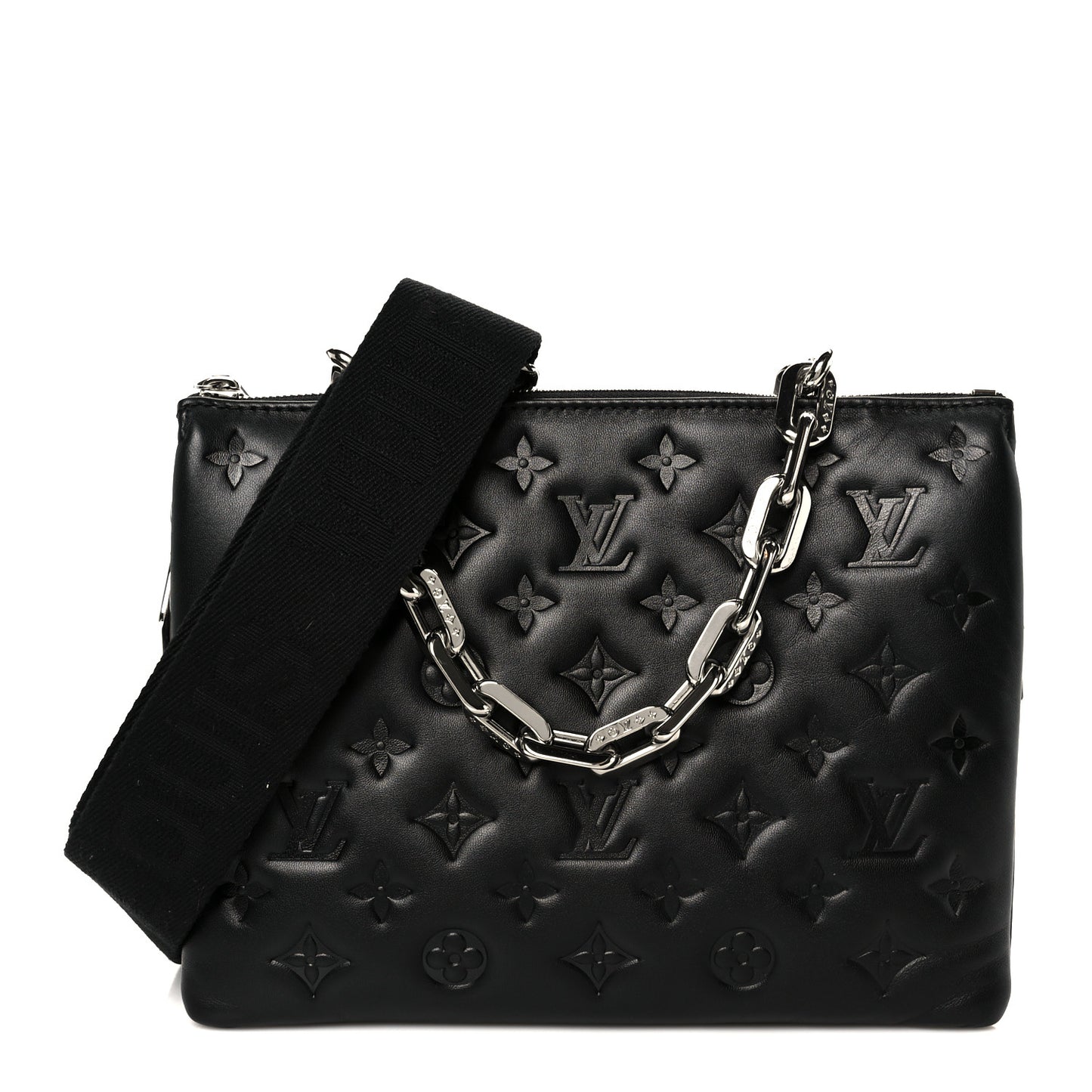 Lambskin Embossed Monogram Coussin PM Black