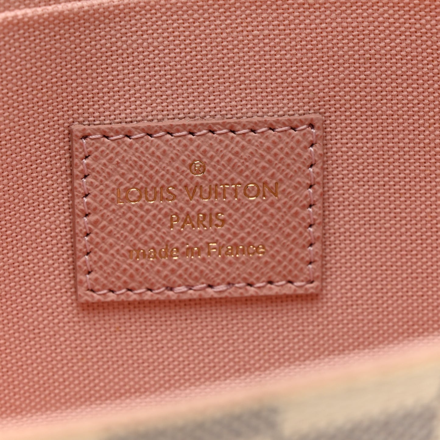 Damier Azur Pochette Felicie Chain Wallet Rose Ballerine
